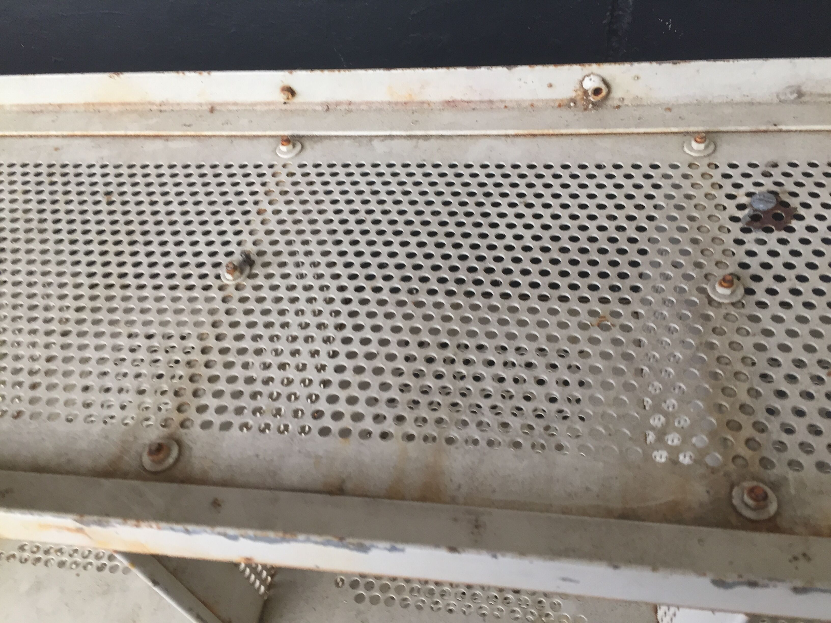 1970 postal sorting locker, perforated tole manufactured by Metalex