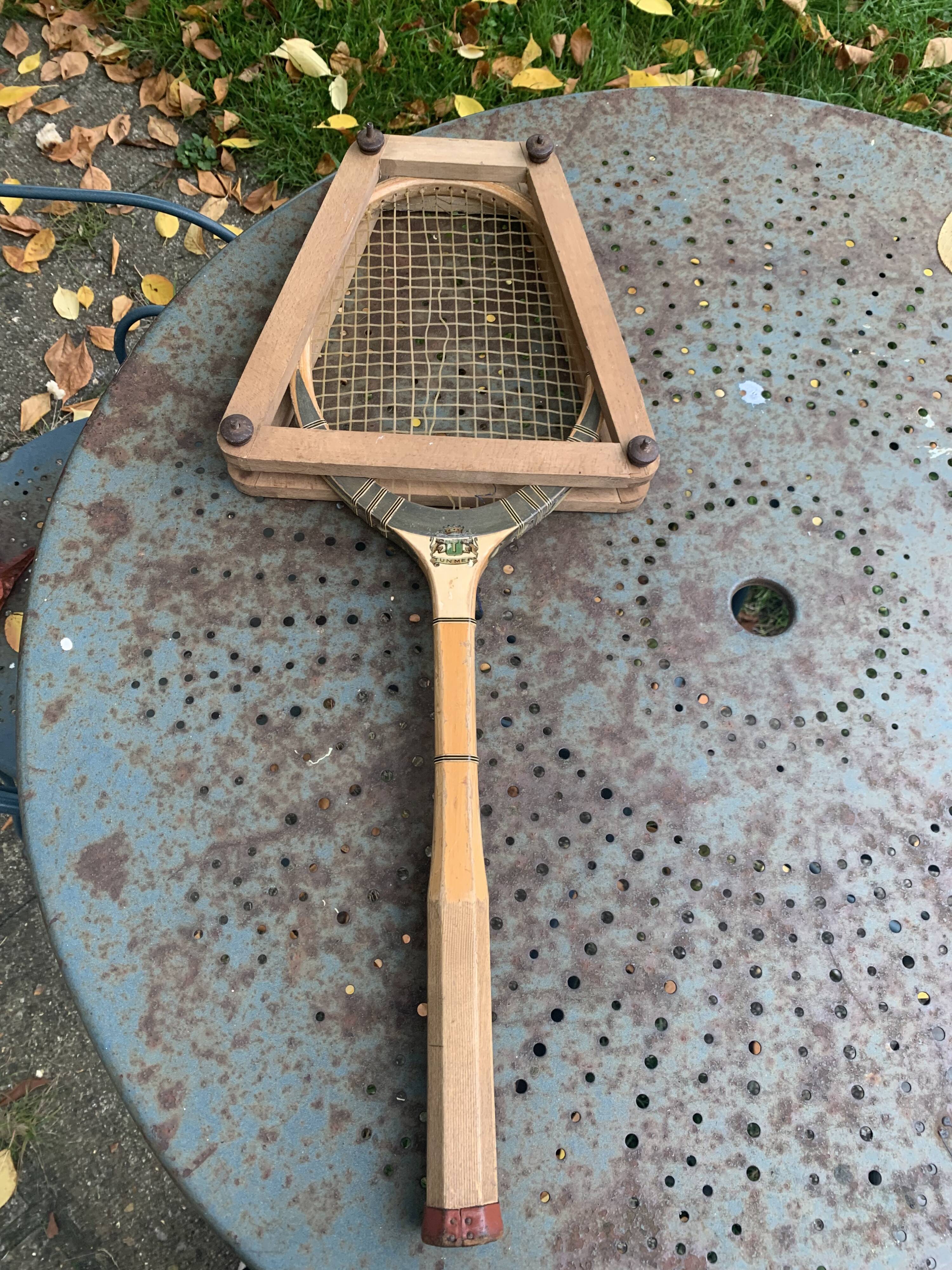 Tunmer special wooden tennis racket, vintage and collector wooden frame screen protector