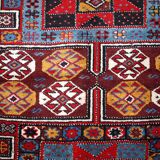 Handmade antique Persian Kurdish rug 122cm x 243cm 1880s - 1B419