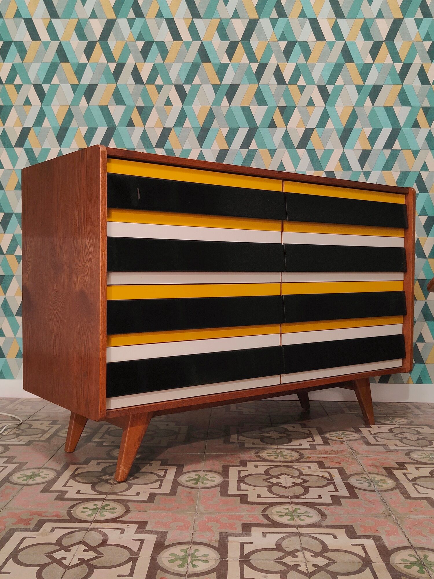 Chest of drawers U 453 Yellow by Jiri Jiroutek for Interier Praha, old edition from 1962