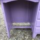 Vintage oak desk with 4 drawers painted in purple.