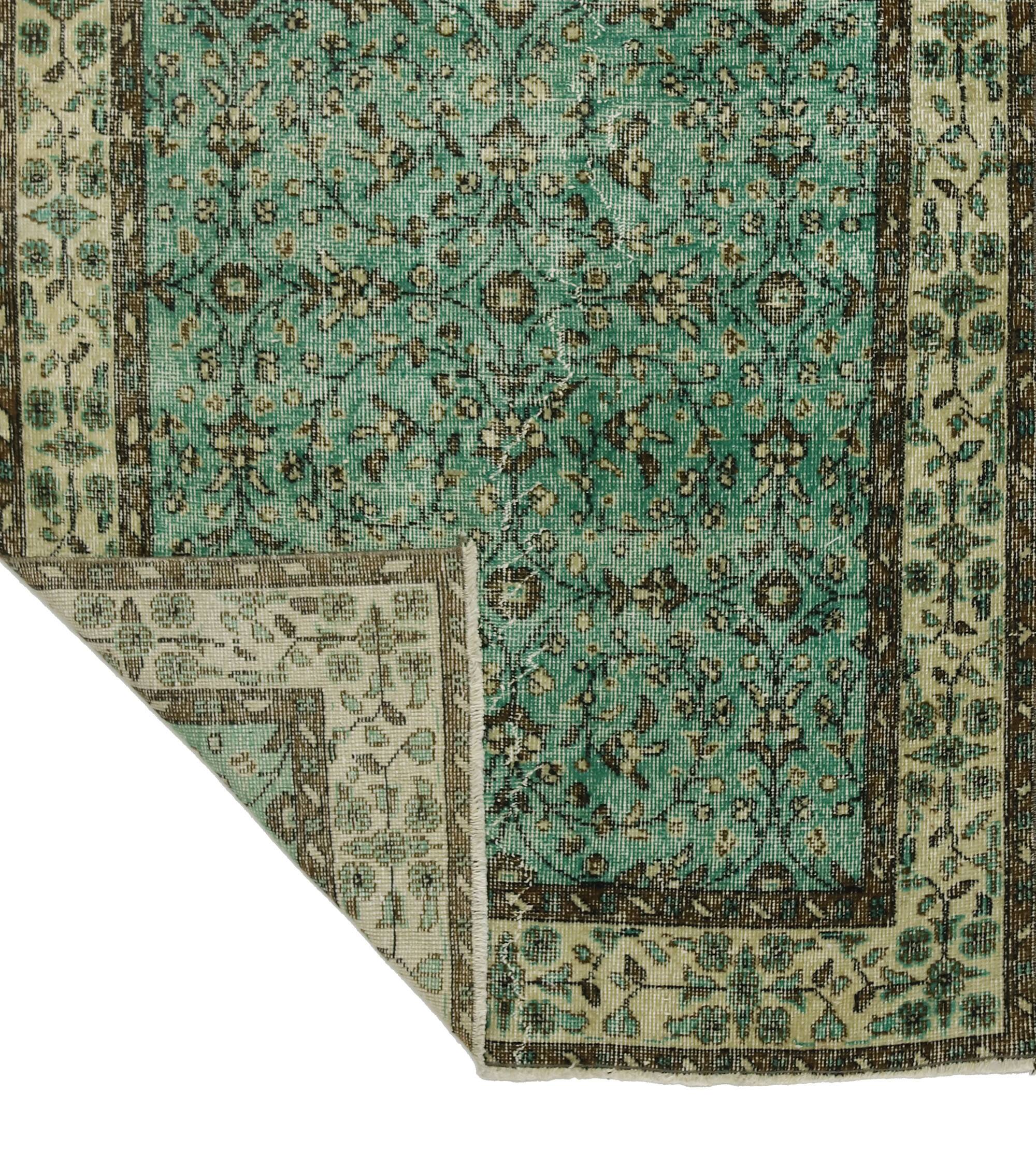 Turkish Anatolian Handmade Vintage Area Rug 198 cm x 113 cm