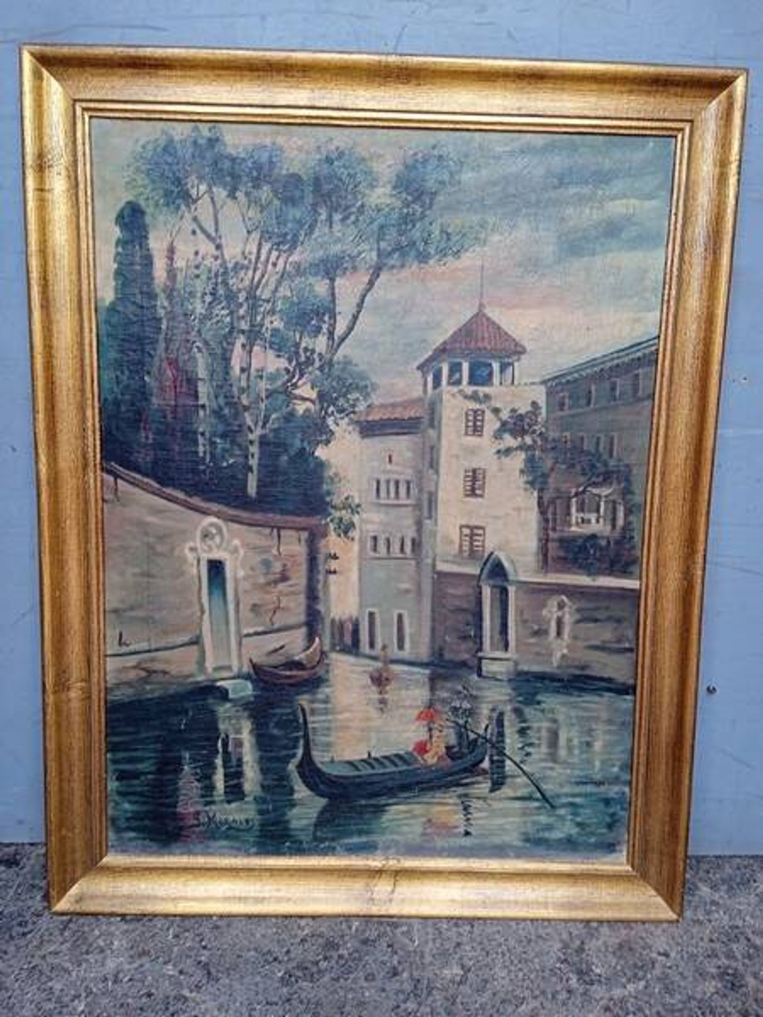 Huile sut toile "Vue de Venise", école vénitienne