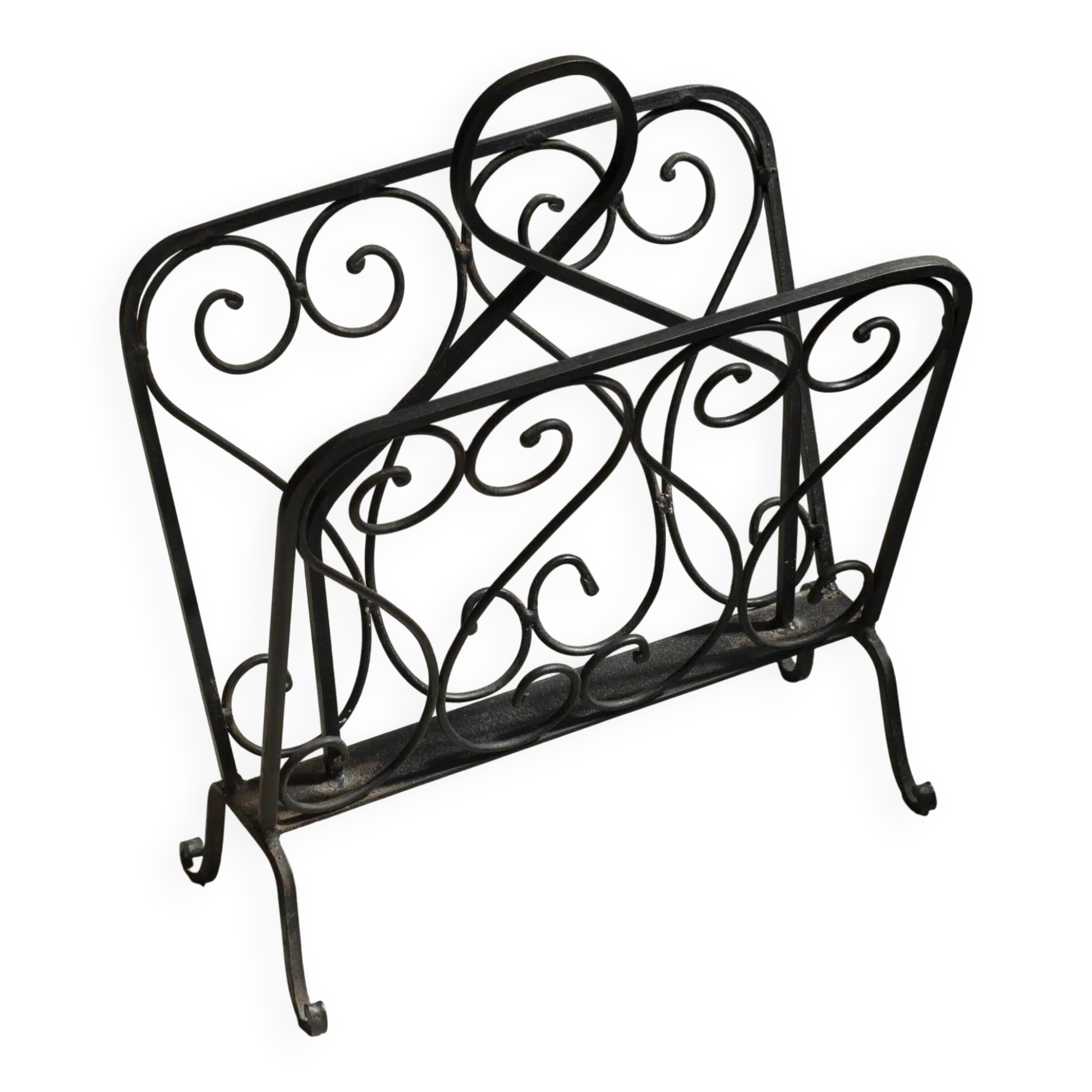 Wrought iron magazine rack "Hermine"