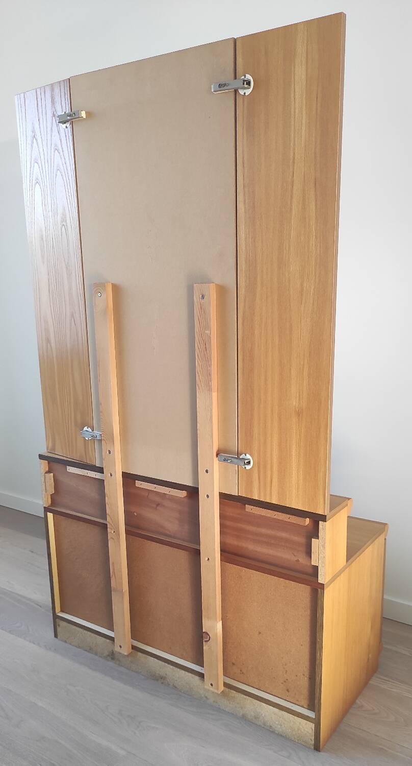 Vintage chest of drawers with triptych mirror, 60's