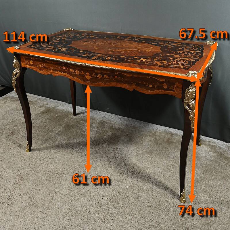 Rosewood Table with Marquetry, Napoléon III period