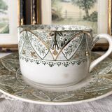Large cup and saucer in Creil and Montereau ironstone.