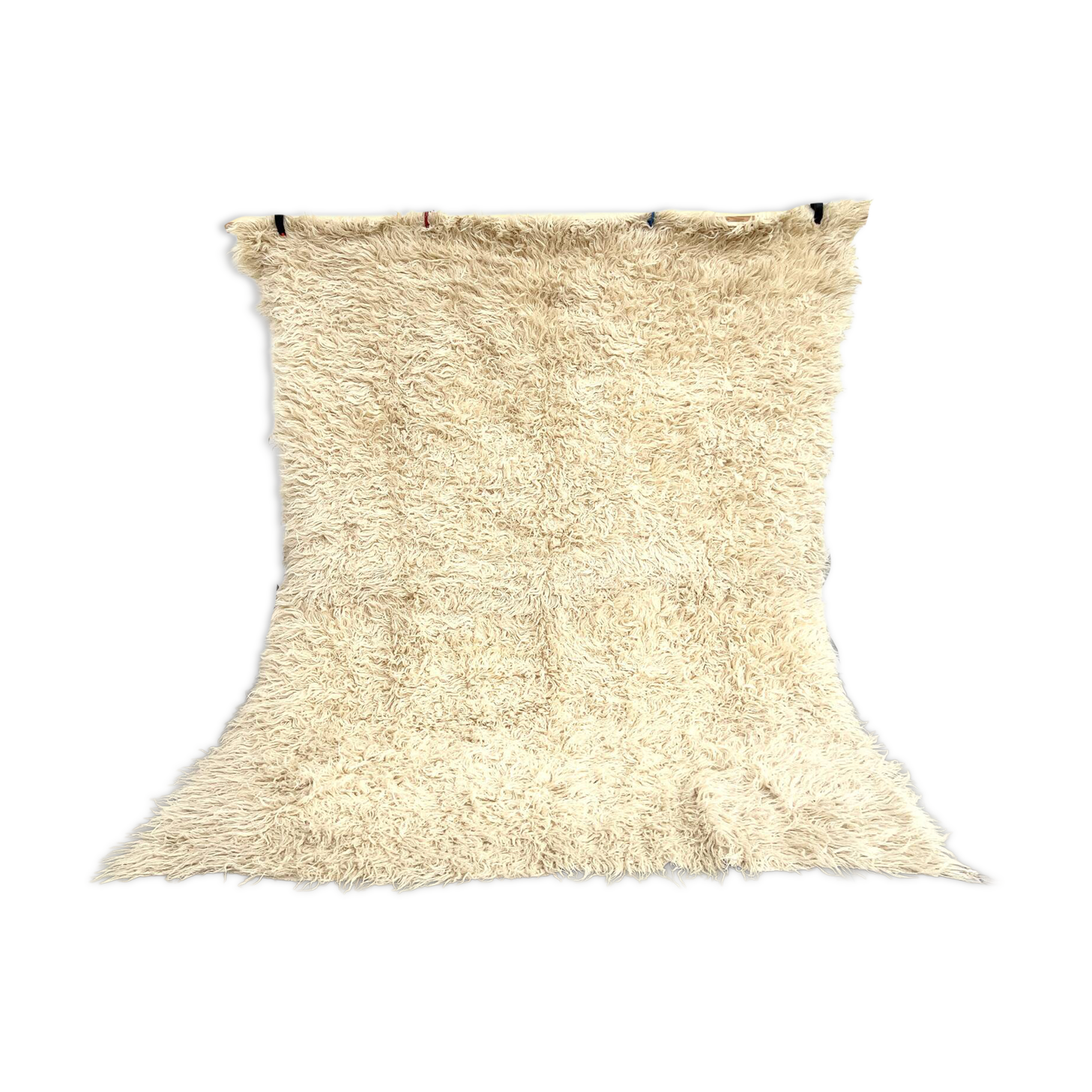 Vintage Flokati rug pure virgin wool 260 × 220 cm 1970s