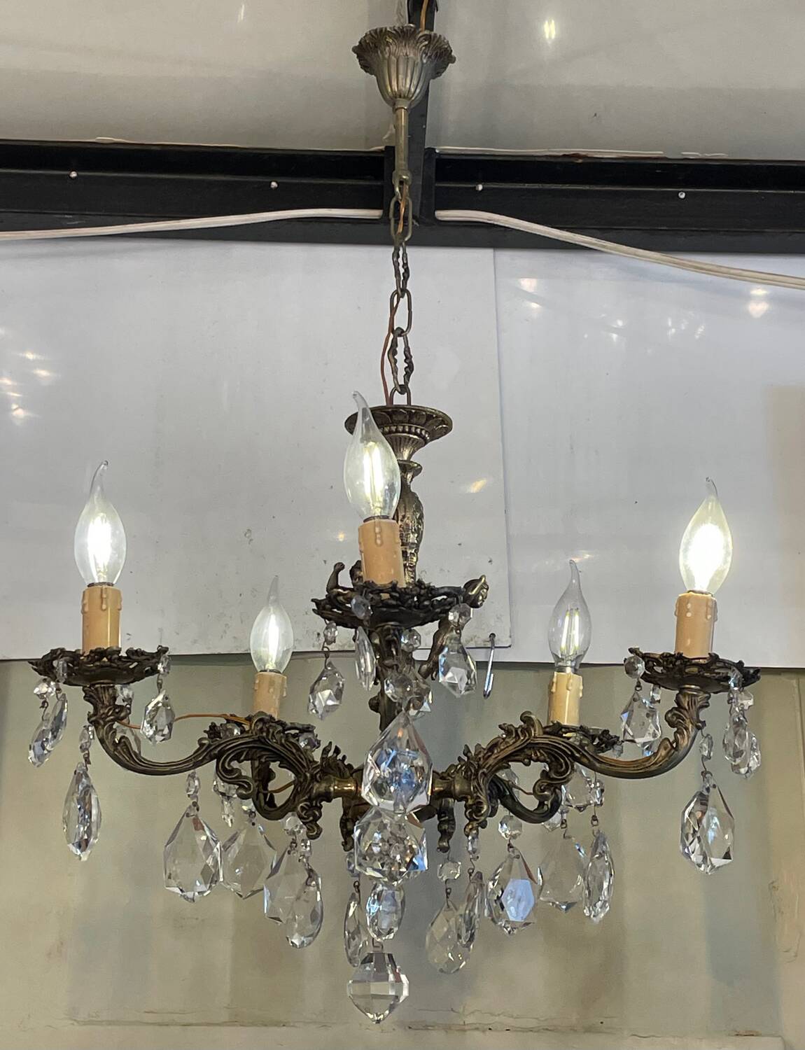 5-light crystal chandelier