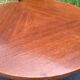 Vintage coffee table round compass legs top in glass and teak wood