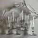 Set of 9 Louis Philippe tulip champagne flutes with flat sides mid 19th