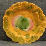 6 assiettes en barbotine fruits Sarreguemines