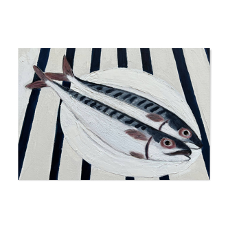 "Two Mackerels on a Plate" by Joseph Rethlin