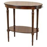 Early 20th Century English Walnut Oval Coffee Table, 1950s