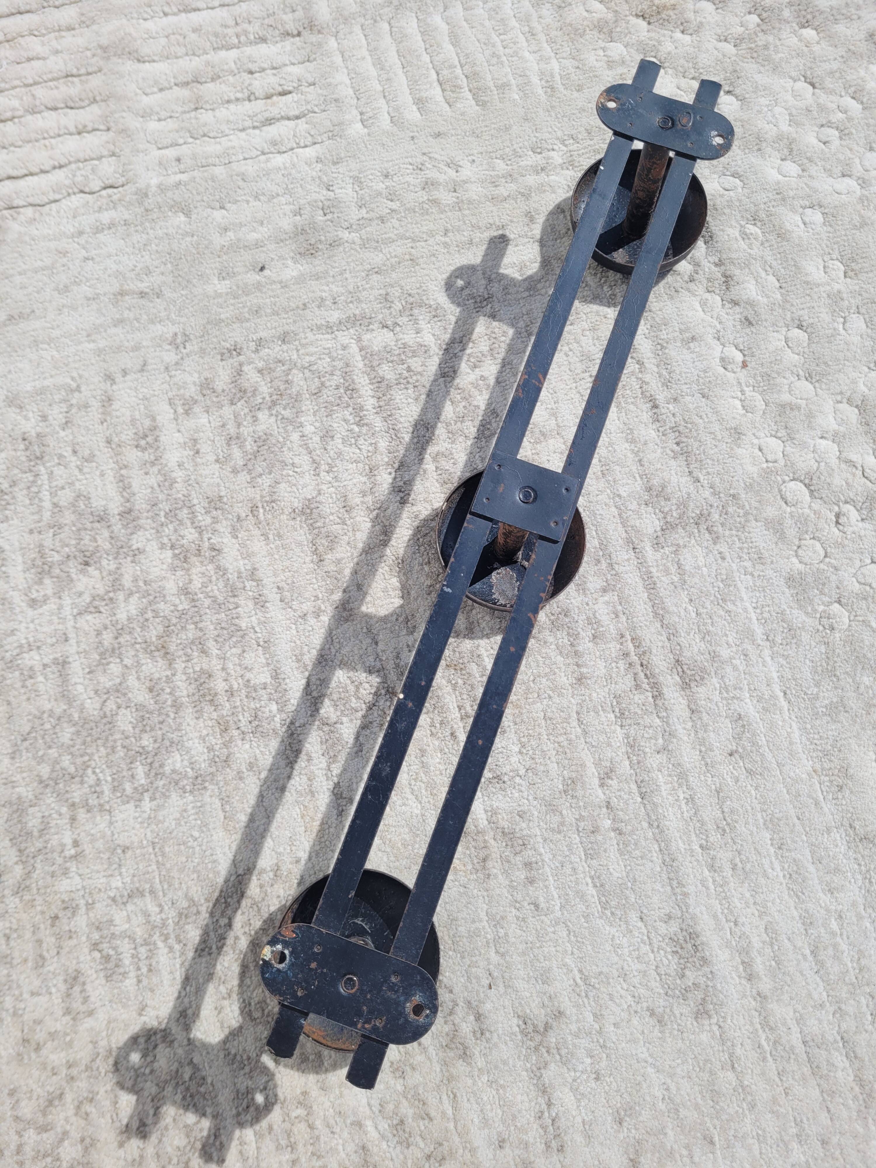 Vintage black coat rack with 3 hooks