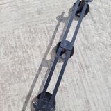 Vintage black coat rack with 3 hooks