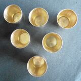 6 solid silver liqueur glasses, interior vermeil, Punches Minerve 925