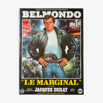Affiche cinéma originale "Le Marginal" Jean-Paul Belmondo 40x60cm 1983