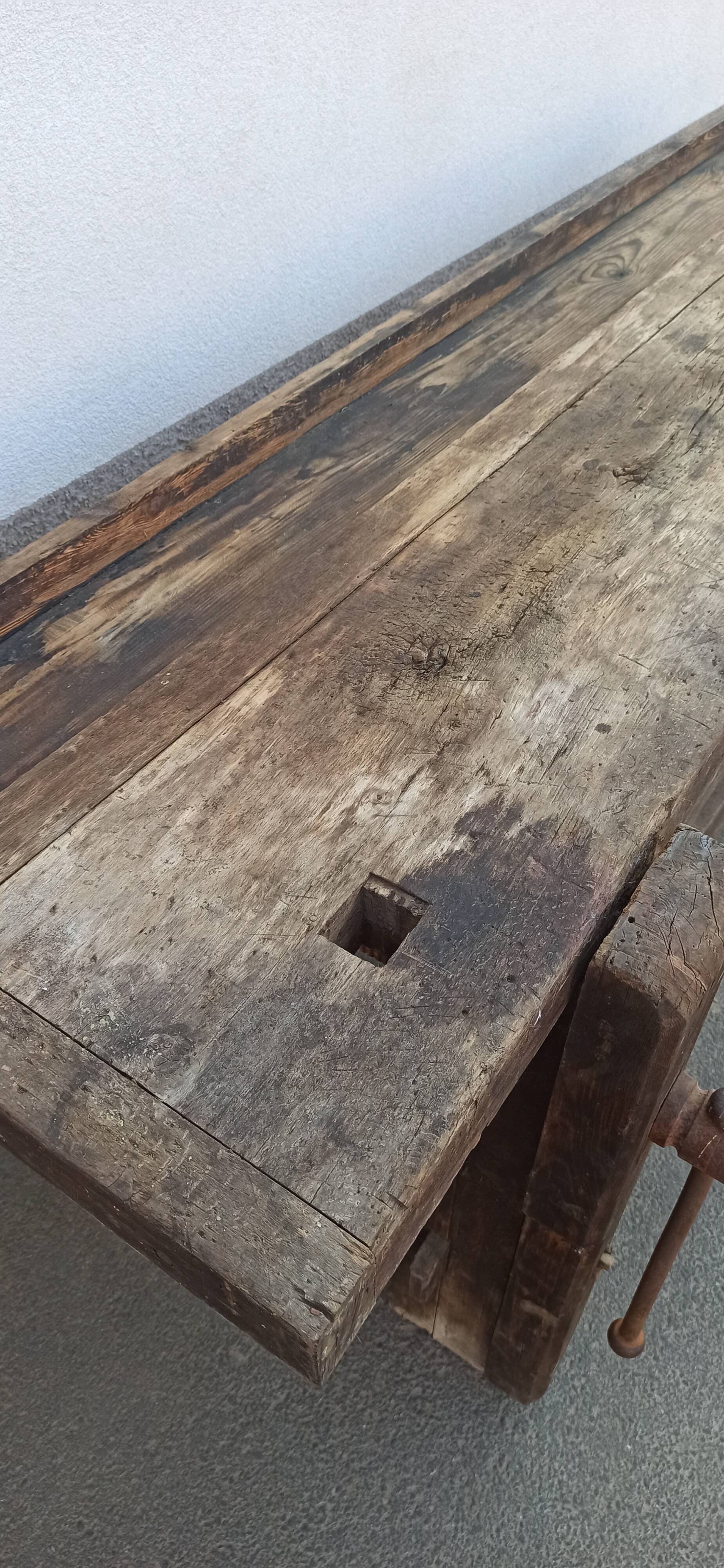 Old wooden workbench