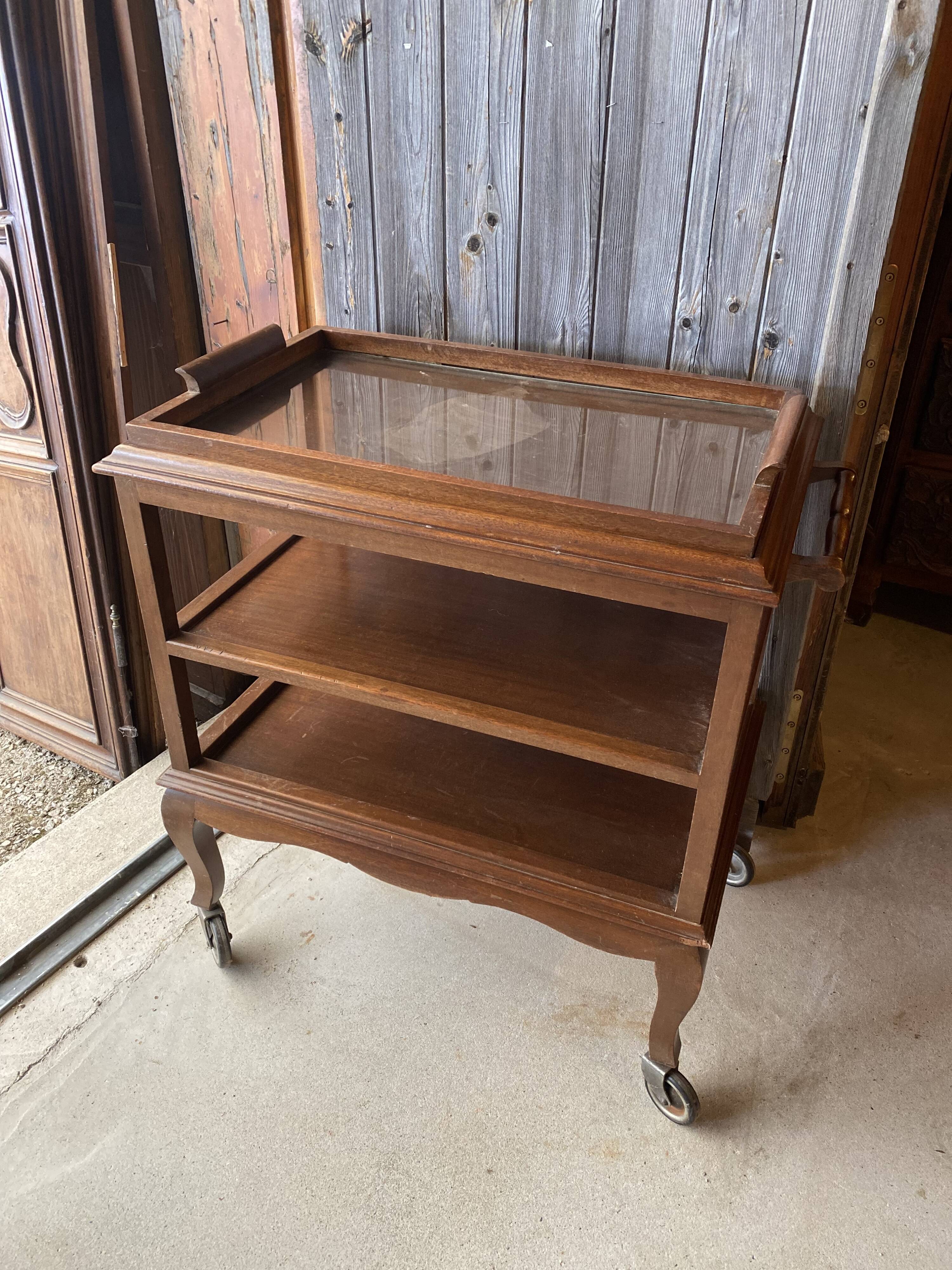 Mahogany serving trolley