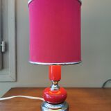 Vintage 70s chrome and red lamp