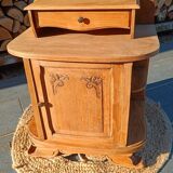 Art Deco bedside table in raw wood