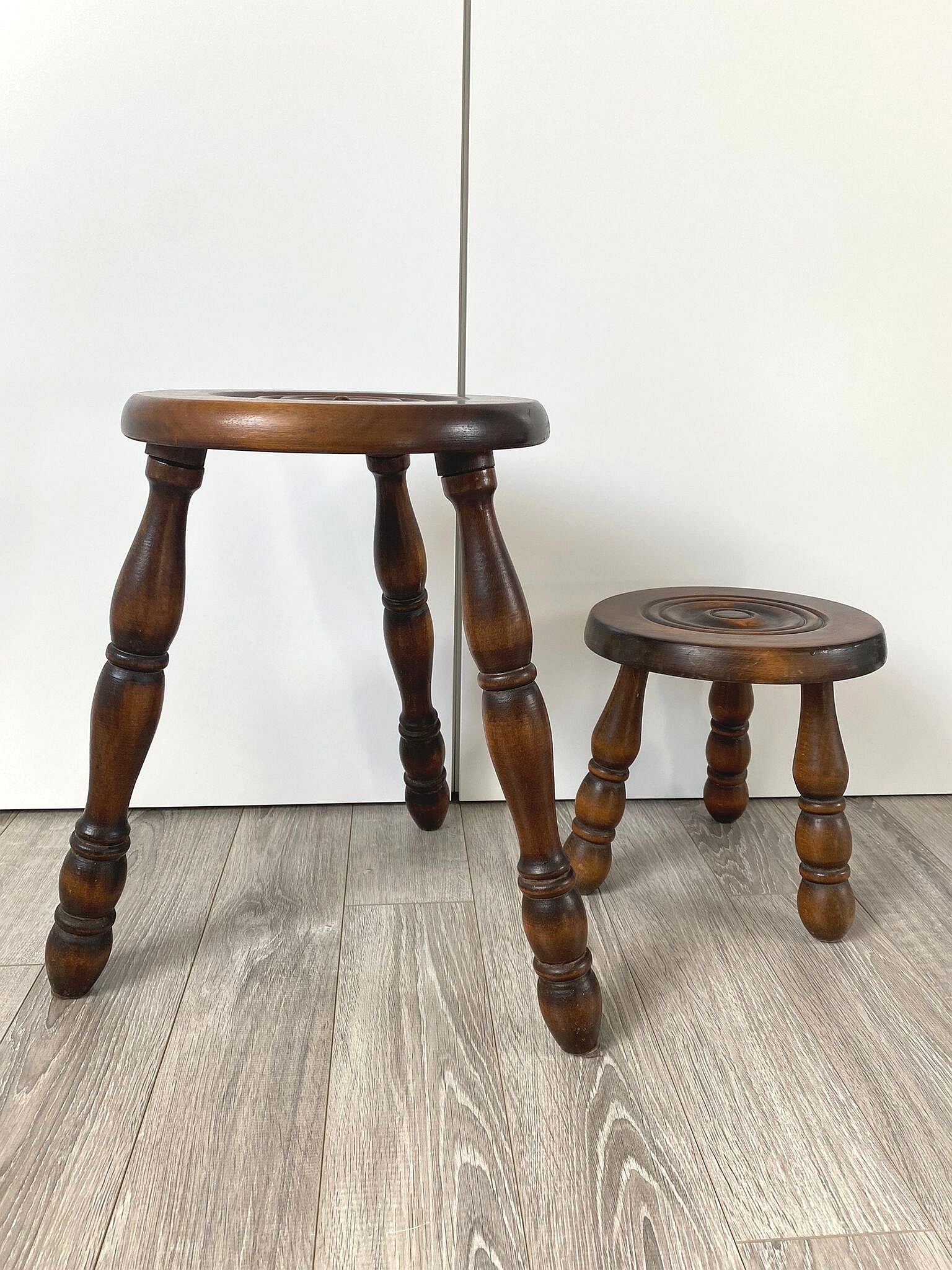 Pair of tripod stools