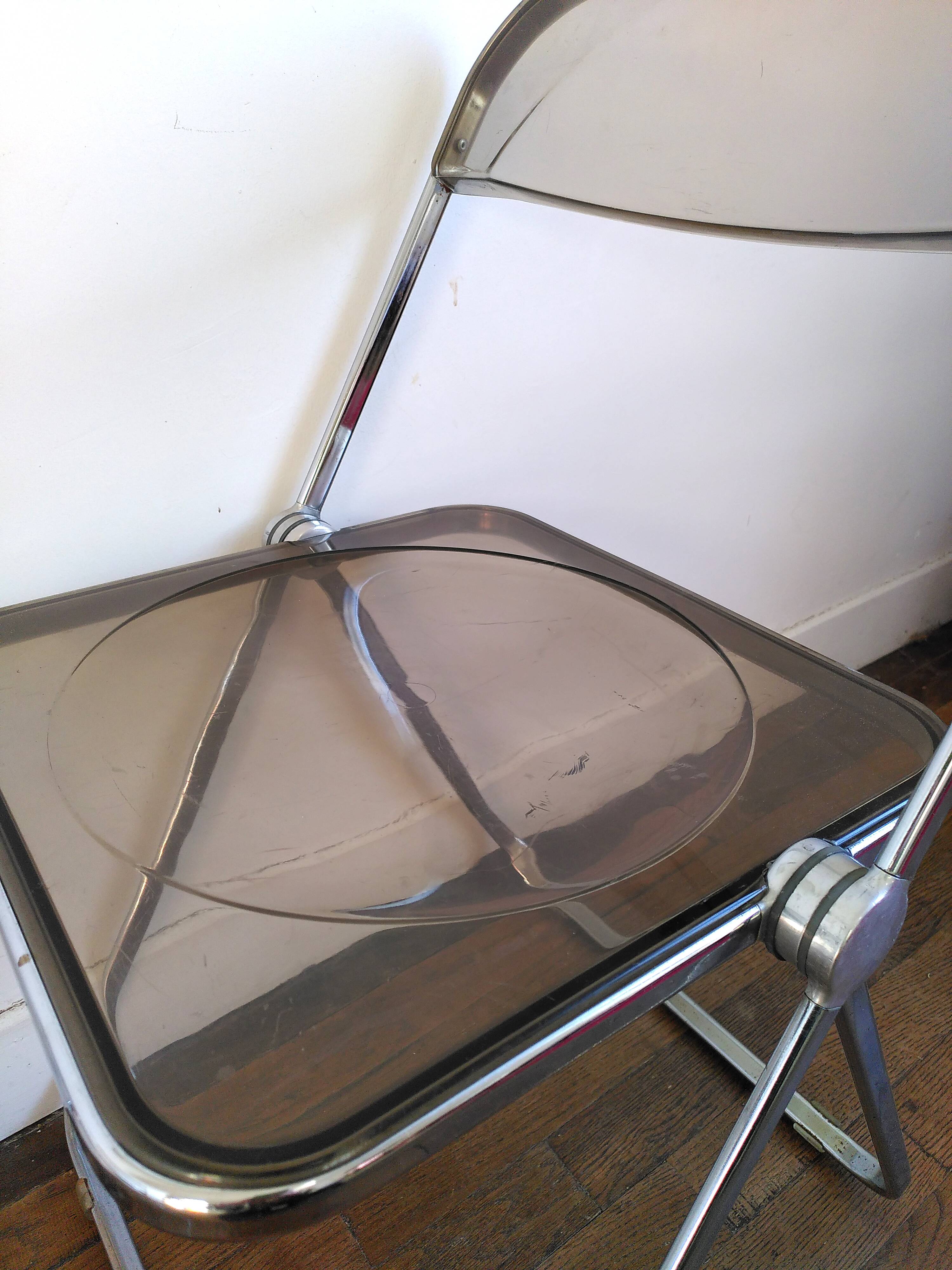 Pair of 'Plia' chairs by Piretti for Castelli