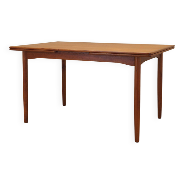 Table en teck, design danois, années 1970, fabriquée au Danemark