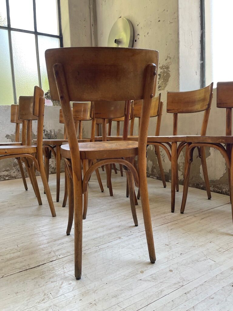 Set of 11 Baumann bistro chairs