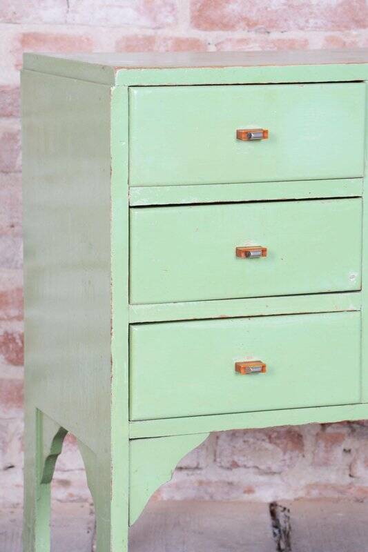 Art Deco Small Cabinet in Spruce & Paint, Czech, 1920s