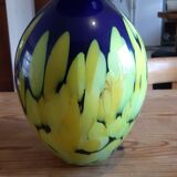 Vase verre soufflé bi couleurs