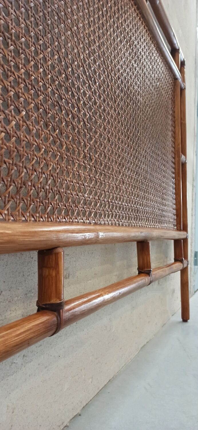 Traditional bamboo and cane headboard, 70's