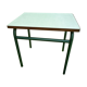 Table d'écolier en bois métal et formica vintage 70s