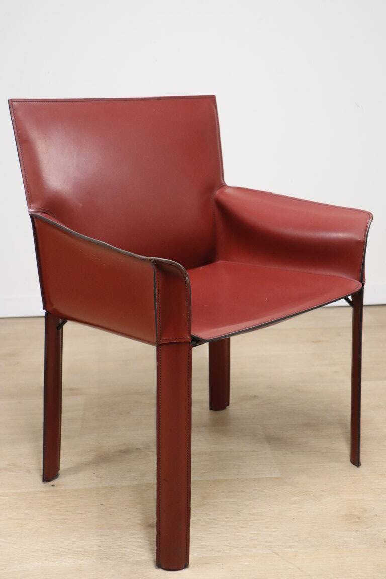 Vintage De Couro leather upholstered armchair, 1980s
