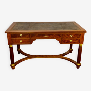 Double-sided EMPIRE Style DESK in Mahogany and gilded bronzes