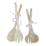 Lot de 2 paires couverts à salade en bois