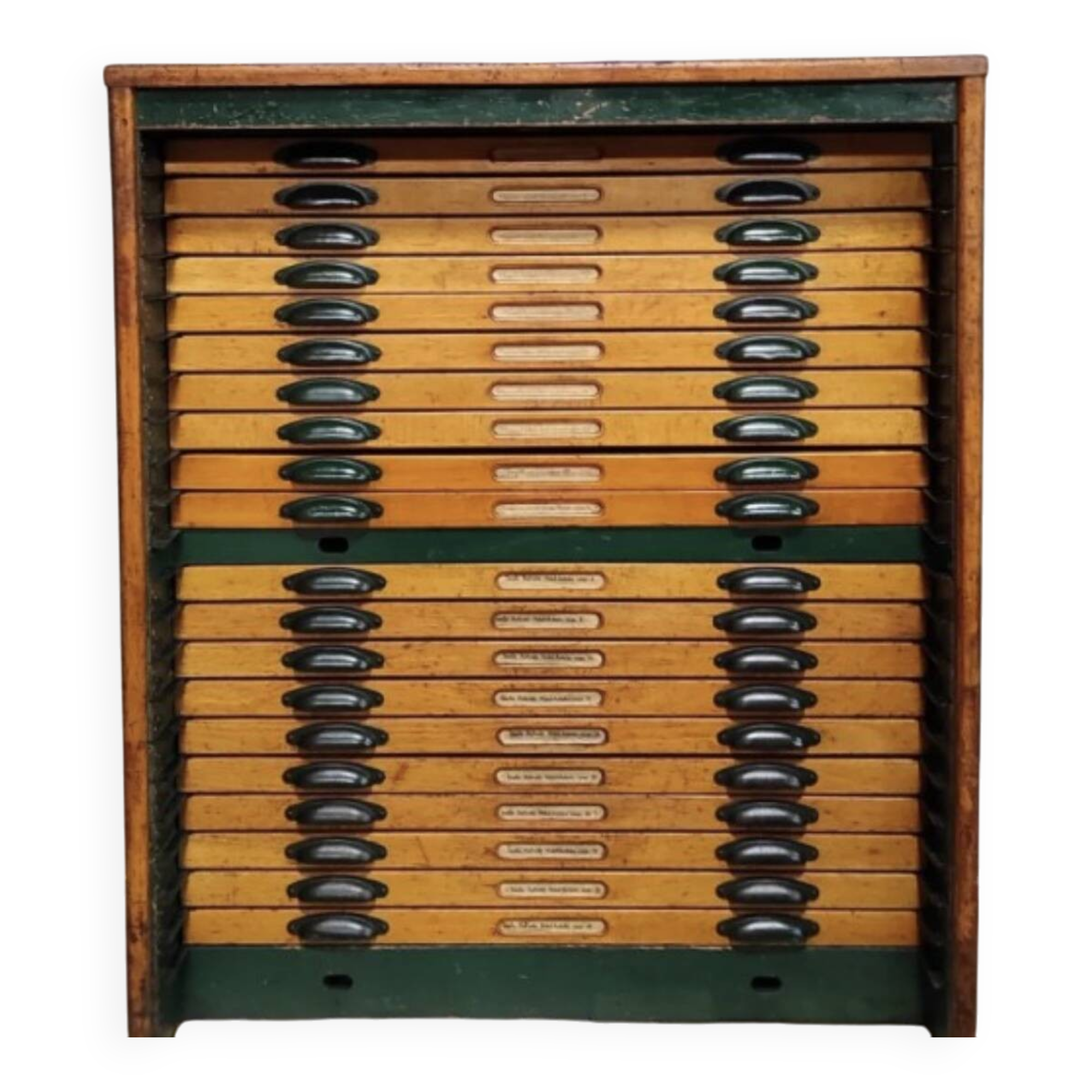 Vintage Printer’s Type Cabinet | Industrial Storage | Original Lead Letters