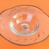 Coupe à fruits vintage design forme atypique verre soufflé  verrerie d' art