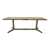 Table basse vintage en céramique avec cadre chromé