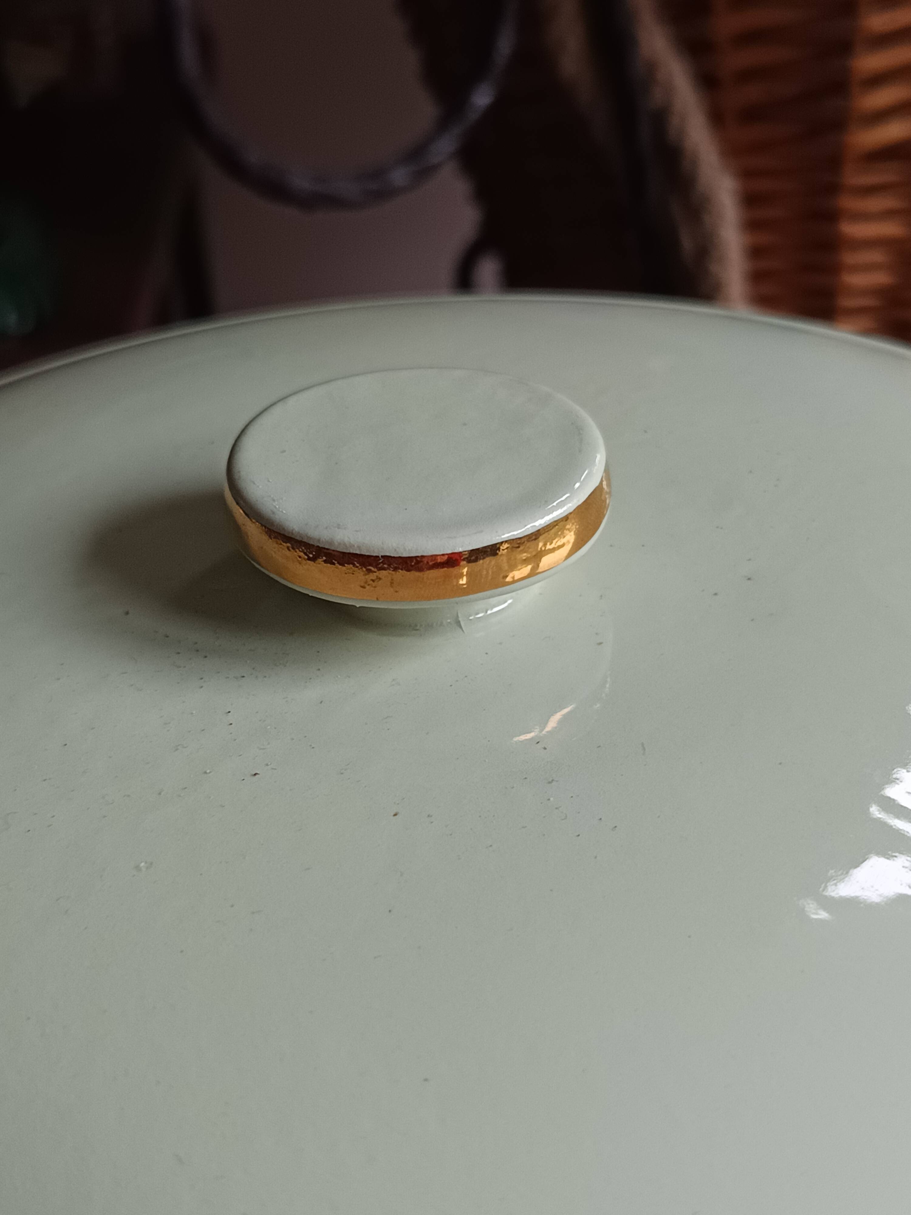 Vegetable dish with 2 platters and 2 small dishes, Salins earthenware, pale green Opaceline