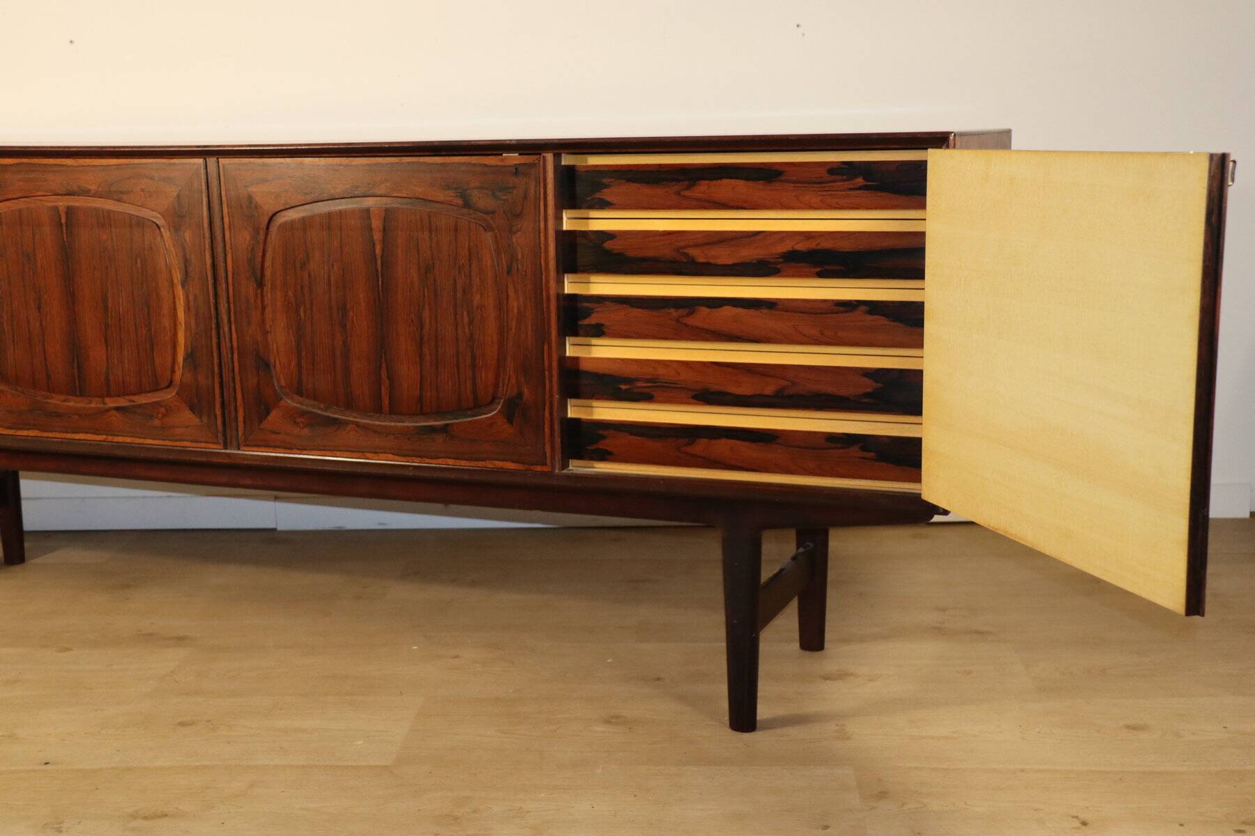 Scandinavian enfilade in rosewood by Fredrik Kayser, 1960