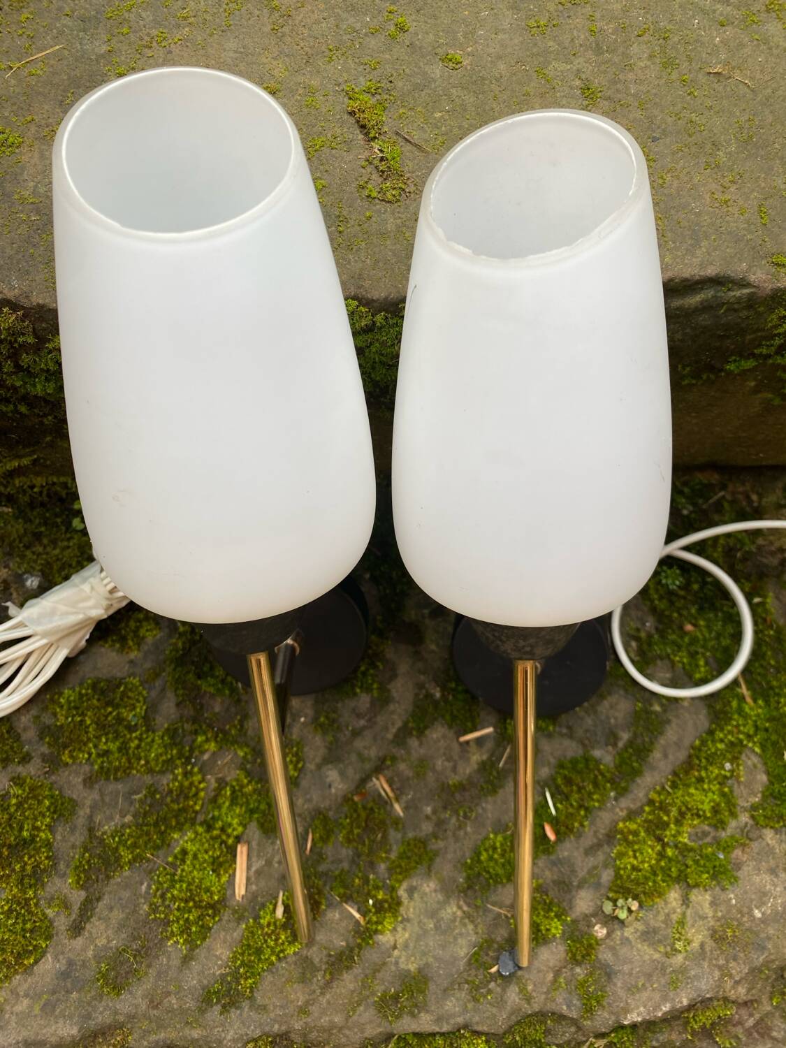 Pair of opaline wall lights from Maison Arlus circa 1950