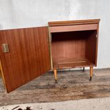 Meuble bar vintage en teck 1960