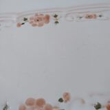 Antique dish in white ceramic and pink spring flowers Niderviller France