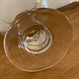 8 old red wine glasses with blown and bubbled glass walk