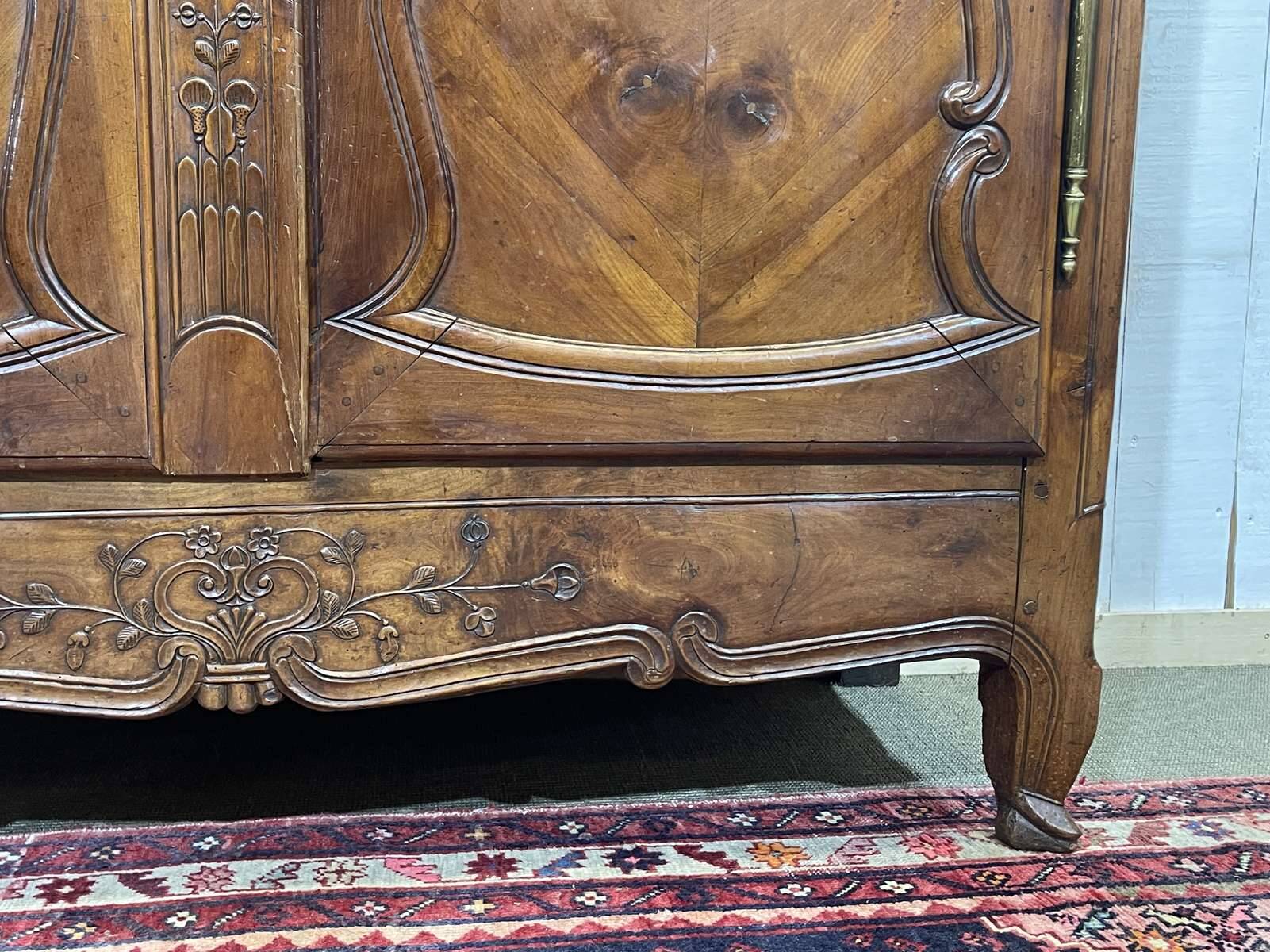 19th-century Rennes wardrobe in cherry wood signed Louis Boutin