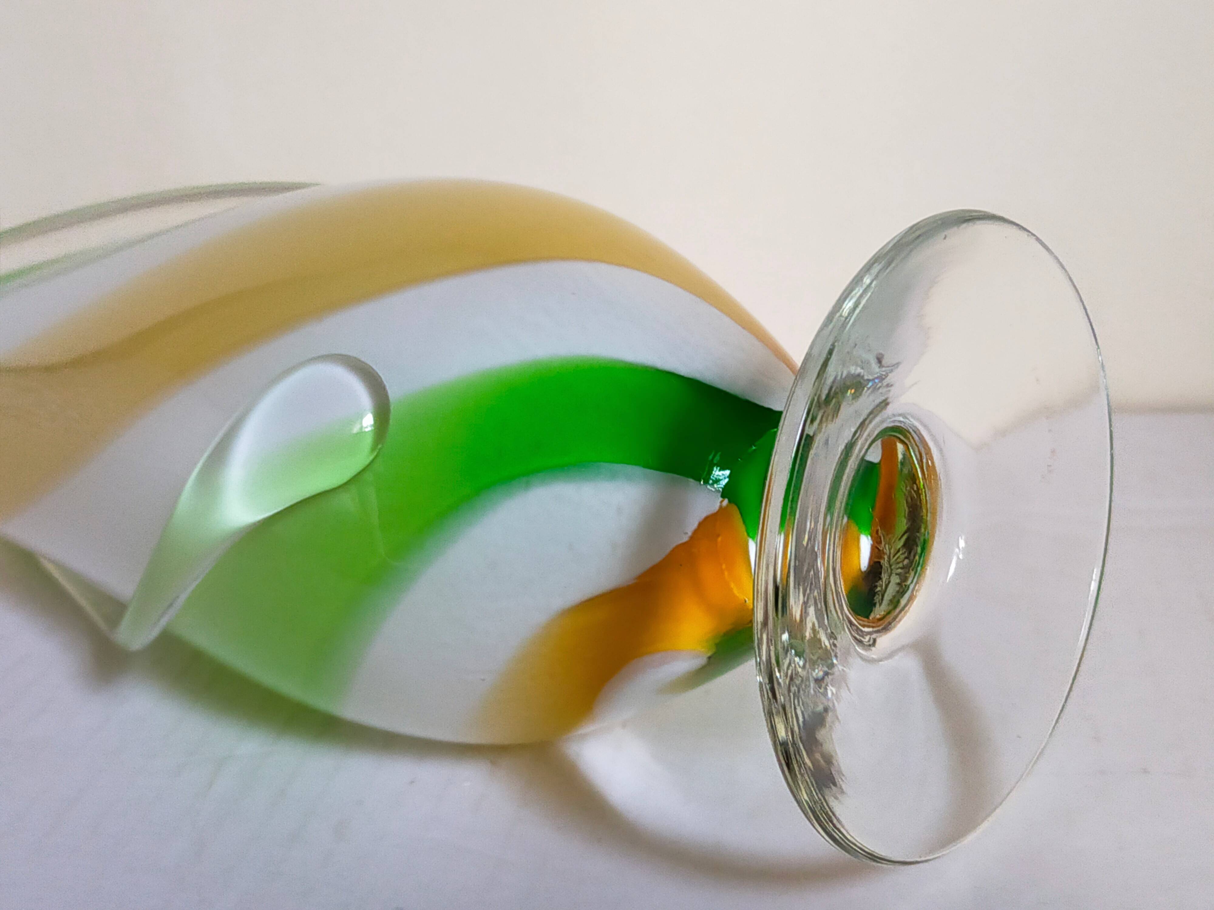 Vintage two-tone glass vase 39 cm