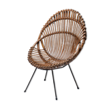 Mid-century chair in rattan, italy, 1950's