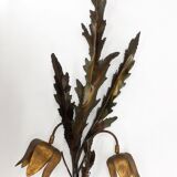 Floral brutalist wall lamp attributed to Maison Jansen 1970
